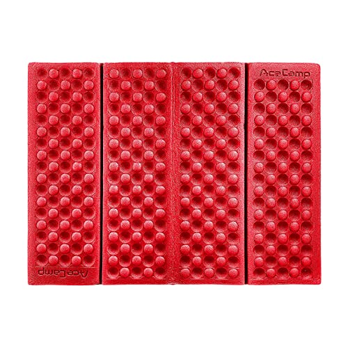 AceCamp 3940 Portable Lightweight Mini Waterproof Folding Mat, Foam Sitting Pad for Outdoor Activities, Foldable Kneeling and Seat Cushion for Comfort, Red - style: 1-pack