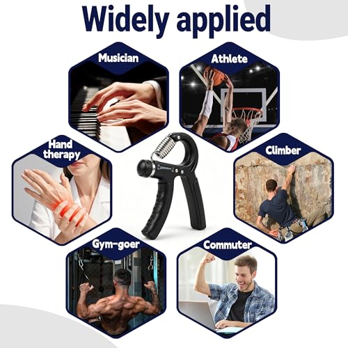 Xylsotyr Adjustable Hand Grip Strengthener 11-132 LBS (5-60KG), Portable Forearm Trainer & Finger Exerciser for Athletes, Musicians, Climbing & Injury Recovery
