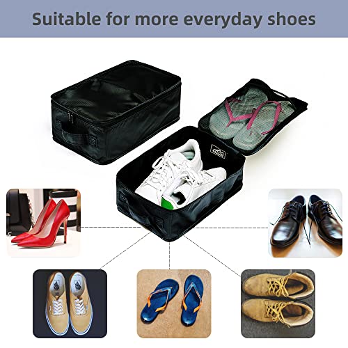 JJ POWER Travel Shoe Bags, Foldable Waterproof Shoe Pouches Organizer-Double Layer (Black, 2 Packs) - color: Black, size: 2 Packs