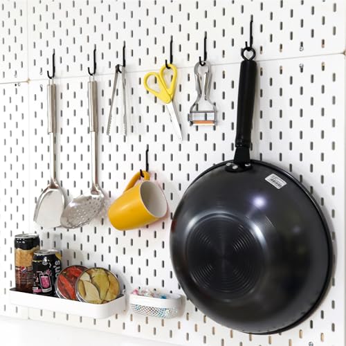 Black Pegboard S Hooks for IKEA SKADIS, 16 Pack | Compatible with IKEA SKADIS Pegboard, Rust Resistant Steel Hooks, 18 lb Load Capacity for Kitchen, Office, Craft - style: Black S Hook