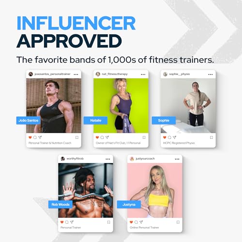 Gym Quality Long Resistance Bands Multi Pack of 5- Loved by Fitness Pros for Group Workouts in Gyms, Boxes, Studios and Bootcamps. Perfect for Pull Ups, Strength Training, Mobility - color: #3 Black, Medium
