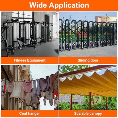 2 Pack 304 Stainless Steel V-Groove Pulley Wheel for Sliding Gate DIY Gym | Silent detachable duplex bearing pulley, with mounting screws & expansion pipes, for sliding gate, gym DIY, material handling