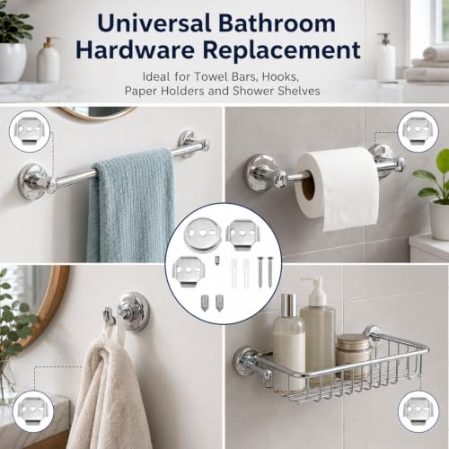 1Set Towel Bar Replacement Parts Mounting Bracket Universal | Bathroom Hardware Silver Suspension Fastening Screw Towel Bar Mounting Hardware for Common Fixtures like Robe Hooks, etc.