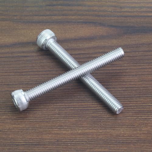 HELIFOUNER 30 Pieces M5 x 45mm, Thread Pitch 0.8mm, 304 Stainless Steel (18-8) Hex Socket Head Cap Screws, Fully Threaded - size: M5 x 45mm