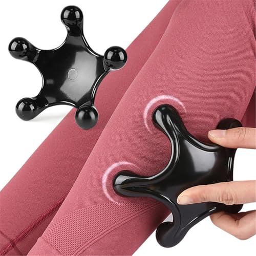Trigger Point Massage Tools, 2 Pcs 5 Point Deep Tissue Manual Massager Handheld Body Massagers, Handheld Palm Pressure Point Massage Tool for Neck Shoulder Back Muscle Pain Relief (Black) - color: Black