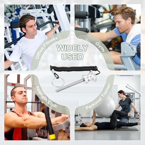 Weight Stack Pin, Weight Gym Pin Strength Training Equipment Replacement with Pull Rope for Commercial Home - color: Silver, size: 0.3 x 3.1 Inch