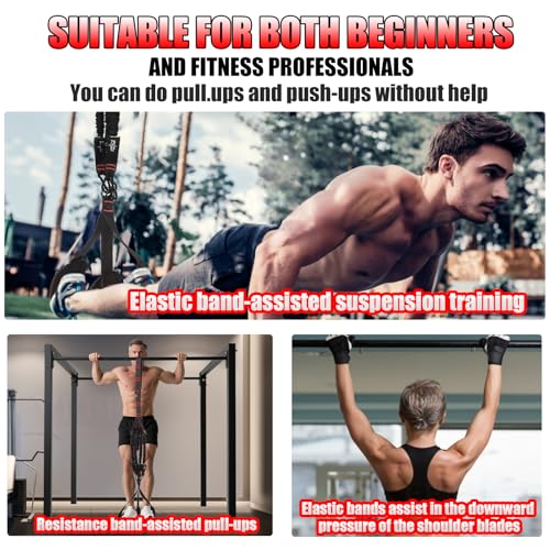 Pull Up Assistance Bands Heavy Duty Pull Up Workout Band with Feet Rest 4 Pull Up Bands Assistance Bands for Pull-Up Body Stretching Home Fitness