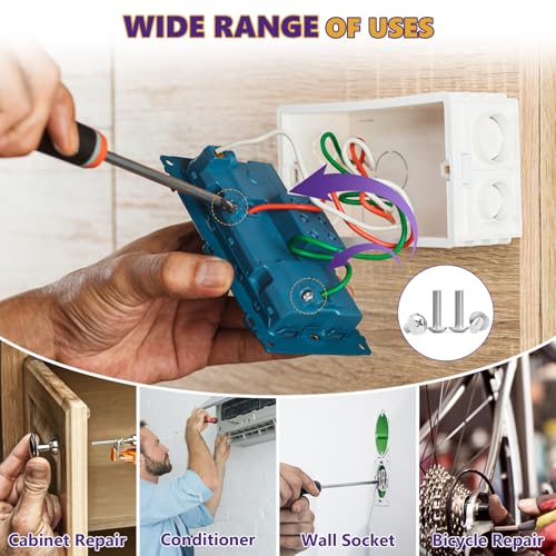 20Pcs 6-32x1 Phillips Pan Head Machine Screws Kit 304 SS for Outlet | Full Thread, Anti-Rust & Anti-Corrosion, For DIY & Cabinet Fix, Wall Switch Plates & Receptacle Mount, Storage Case Included - size: 6-32 x 1