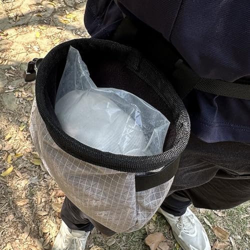 Climbing Chalk Bag with Zipper Pocket Climbing Chalk Bag Pouch with Waist Belt for Bouldering Weightlifting Powerlifting Gym Workout - color: Gray