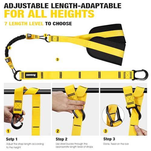 Pull Up Assistance Bands, Resistance Bands for Pull Up Bar Workout, Adjustable Heavy Duty Pull Up Assist Equipment with 4 Assistance Bands, Home Gym Fitness Exercise Strength Training - color: Yellow