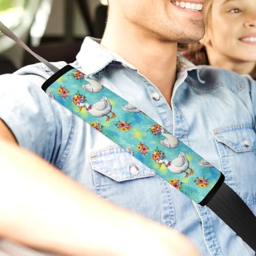 2 Piece Flowers Duck Floral Car Seat Straps Shoulder Pads Universal Fit Automotive Seat Belt Protector for Kids, Car Seats Pushchair Strollers High Chair Pushchair - color: Pattern 669
