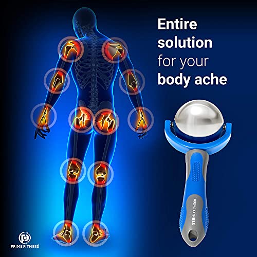 Cold Massage Roller Ball | Cold Therapy | Ice Roller Ball with Handle | cryo Stick | Relieve Muscle Pain (Blue) - color: Blue
