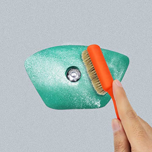 TWO STONES Climbing Chalk Brush with Thick Ultra Durable Boar's Hair Bristles, Bouldering Brush with Ergonomic Handle Portable with Climbing Chalk Bag(Not Included) for Climbing Wall Holds - color: Black+orange