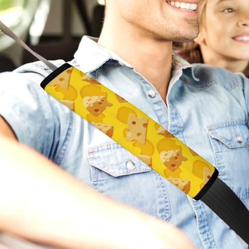 Universal Soft and Comfortable Cheese Fun Seat Belt Shoulder Pad for Kids, Most Cars, 1 Pair Seat Belt Covers Cushion Anti-Slip Pad - color: Pattern 703