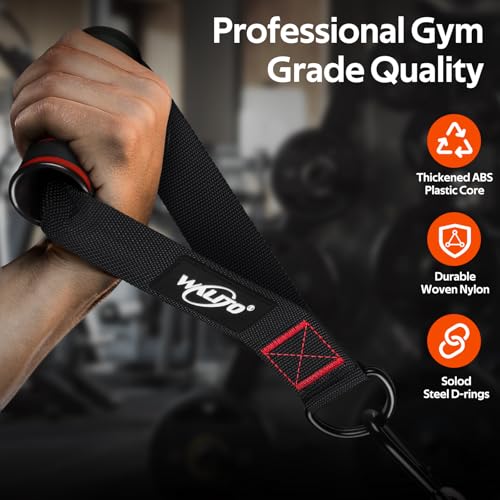 Exercise Handles, Cable Machine Handles for Gym Cable Attachments Training | 2 Pack Heavy Duty Handle with Non Slip Grip for Cable Machines, Pull Down Workouts, Resistance Bands and Home Gym Equipment - color: 1-Black Red