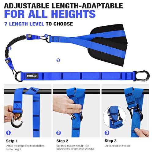Pull Up Assistance Bands, Resistance Bands for Pull Up Bar Workout, Adjustable Heavy Duty Pull Up Assist Equipment with 4 Assistance Bands, Home Gym Fitness Exercise Strength Training - color: Blue
