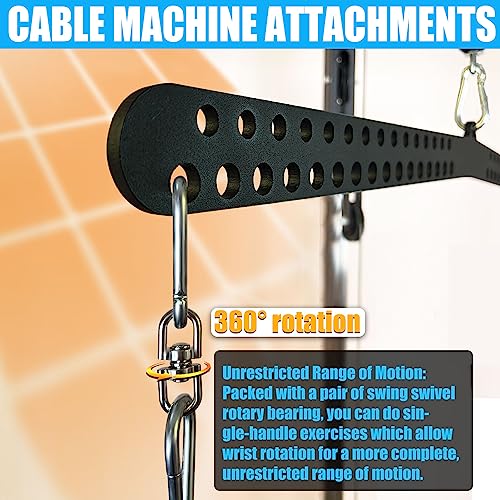 Multi-Grip LAT Pull Down Bar for Home Gym Fitness, Spreader Plate LAT Pulldown Attachments for Pulley System Cable Machine, Double to Single Cable Attachment Exercise Handle - color: Multi Hole Bar 2