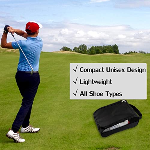 Outdoor Golf Shoes Bags Travel Shoes Bags Zippered Sport Shoes Bag (Black) - color: Black
