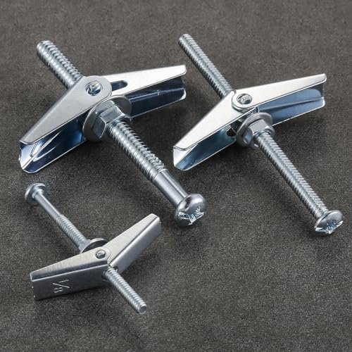 Wensilon (30 pcs) 3/16" Heavy Duty Drywall Anchors and Screws,Toggle Bolts and Wing Nuts Set, Hollow Drywall Anchors Bolts Screws Assortment Kit for Hanging Lamps Heavy Items - size: 3/16" (30 pcs)
