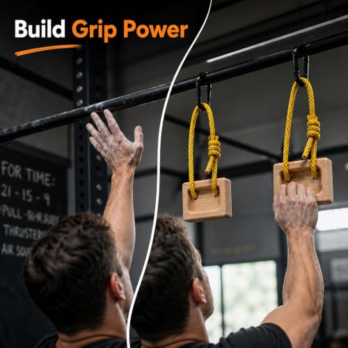 Portable Hangboard, Pinch Block, Set of 2, Wooden Climbing Training Holds for Finger, Grip and Upper Body Strength