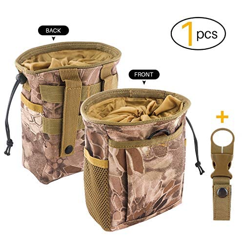 Drawstring Highend Rock Climbing Chalk Bag with a Carabiner Different Pockets for Climbing Bouldering, Gymnastics, Gym Pouch, Cross Fit and Lifting - color: khaki camouflage