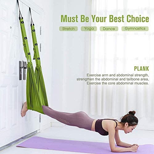 Yoga Fitness Stretching Strap, Adjustable Leg Stretcher Back Bend Assist Trainer, Improve Leg Waist Back Flexibility Home Gym Equipment for Rehab Pilates Ballet Cheerleading Splits Gymnastics - color: green