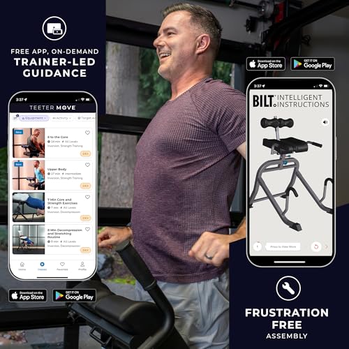 Teeter DEX II Inversion & Core Training; Decompression Roman Chair Hyperextension Bench for AB, Back, & Core Strength; Commercial-Grade 350lb-Rated Home Exercise Equipment