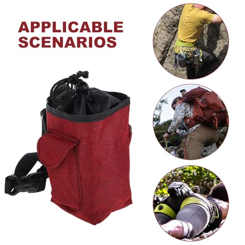 Rock Climbing Chalk Bag with Zipper Storage Pocket Oxford Cloth Bouldering Chalk Sack for Climbing Gear Accessories Drawstring Closure Waist Pouch and Gym Use