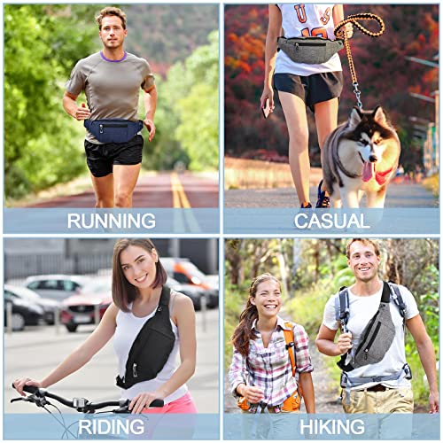 Amylove 9 Pcs Fanny Pack Bulk for Women Men with Adjustable Strap Waterproof Waist Packs for Travel Hiking Cycling Running Outdoor Sports(Black, Gray,Green,Classic Style)
