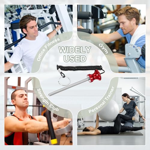 Weight Stack Pin, Weight Gym Pin Strength Training Equipment Replacement with Pull Rope for Commercial Home - color: Red, size: 0.3 x 4.7 Inch
