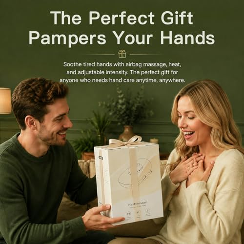 Hand Massager with Heat and Compression, Finger Stretch&Knuckle Stretching, 4 Massage & 5 Compression & 3 Temperatures Modes, Gifts for Women Men (Green) - color: Green26