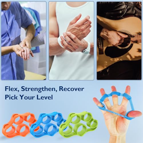 FitBeast Grip Strength Trainer, Finger Exerciser, Forearm Strengthener 9-Piece Kit, Hand Grip Strengthener Targeted Strength, Relief & Recovery - color: Orange