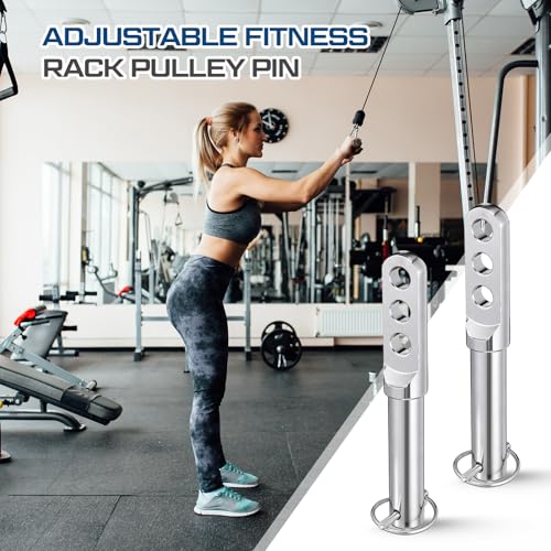 Lasnten Adjustable Fitness Rack Pulley Pin for 3" Racks - 1" Hole Heavy Duty Power Rack Attachment, Home Workout Equipment for Strength Training & Muscle Building, Gift for Fitness Enthusiasts