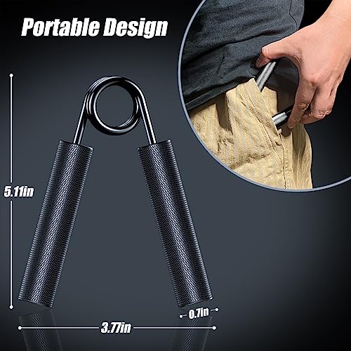 ZEAGUS Grip Strength Trainer 4 Pack,Metal Hand Grip Strengthener Kit-Black | Non-Slip Heavy-Duty Forearm Exerciser,50LB-200LB Hand Gripper for Muscle Building and Hand Rehabilitation Exercising - color: Black