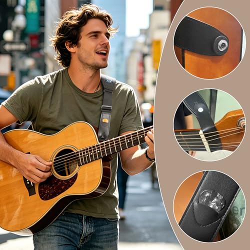 Guitar Bass Strap, Embroidered Electric Guitar Strap, Double Adjustable Buckle, Length Adjustable from 49" to 63", Equipped with 3" 3D Foam Padding, Includes 4 Picks and 2 Strap Locks, Blue Flower. - color: Blue Flower(49"-63")