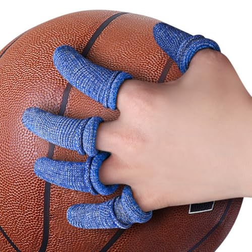MAGICLULU 10pcs Breathable Finger Sleeves Soft Rebound Sports Finger Protectors Reusable Thumb Cot for Athletic Support and Injury Prevention