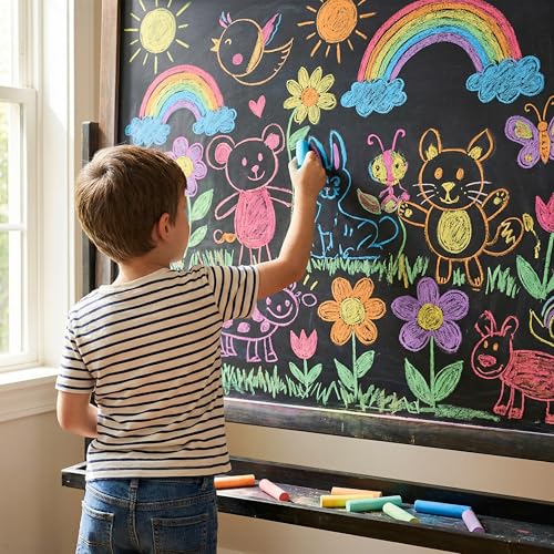 JOYIN 12 PCS Washable Sidewalk Chalks Set Non-Toxic Jumbo Chalk for Schools, Outdoor Art Play, Paint on Chalkboard, Blackboard and Playground (6 Colors)