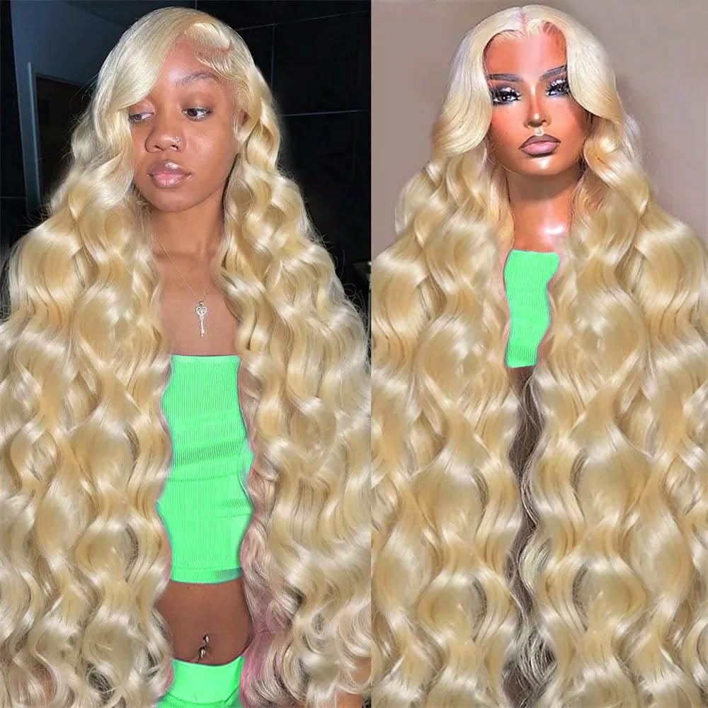 Sweetie 30 Inch 613 13X4 Lace Front Wig Human Hair 200% Density 12A Blonde Wig Human Hair Body Wave Lace Front Wigs Human Hair F