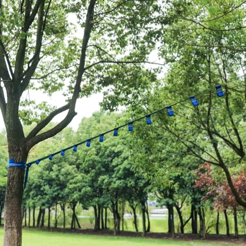 Ninja Warrior Obstacle Course for Kids - 50ft Slackline, 12 Removable Buckle Loops, 12 Ninja Attachments, Outdoor Training Equipment - style: Ninja Slackline