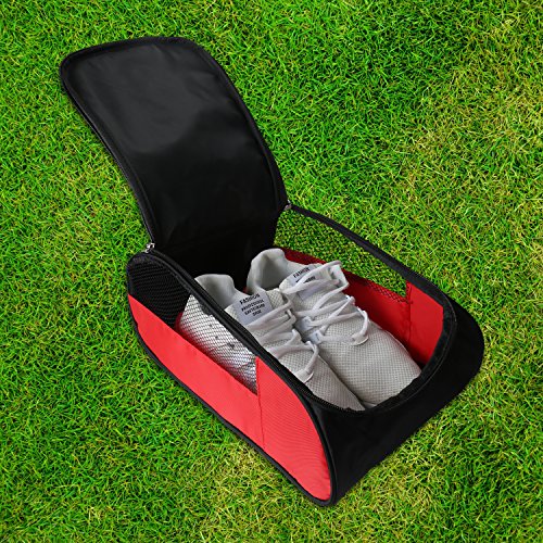 Outdoor Golf Shoes Bags Travel Shoes Bags Zippered Sport Shoes Bag (Red) - color: Red