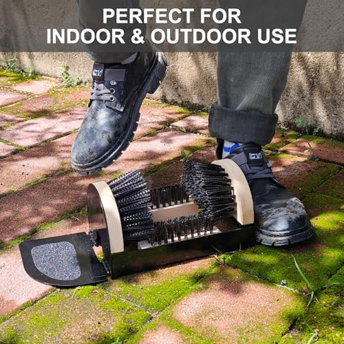 Earl Diamond Boot Scrubber - Outdoor Shoe Scraper Cleaner Brush - Heavy Duty Durable Shoe Cleaning Brush (with Pedal)