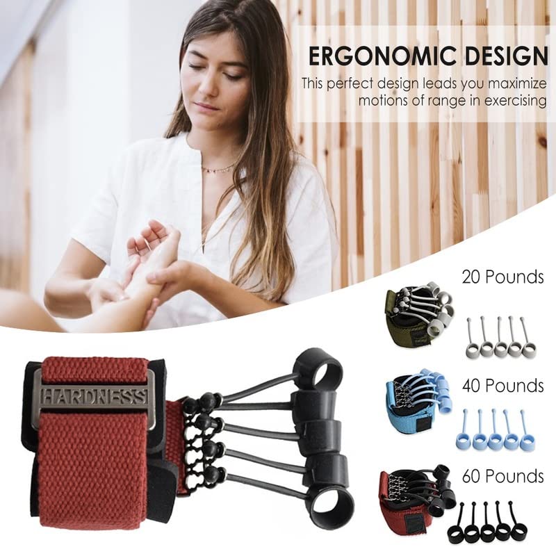1Pcs Hand Gripper Finger Expander Finger Trainer Finger Exerciser Resistance Bands Fitness Finger Force Grip Device Hand Training - color: red