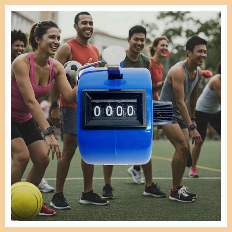 White Deer Hand Tally Counter 4 Digit Number Dual Clicker Golf Handy Convenient - color: Blue