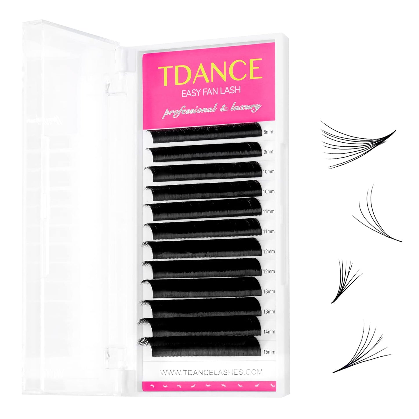 Tdance Eyelash Extension Supplies Rapid Blooming Volume Eyelash Extensions Thickness 0.12 C Curl Mix 8-15Mm Easy Fan Volume Lash