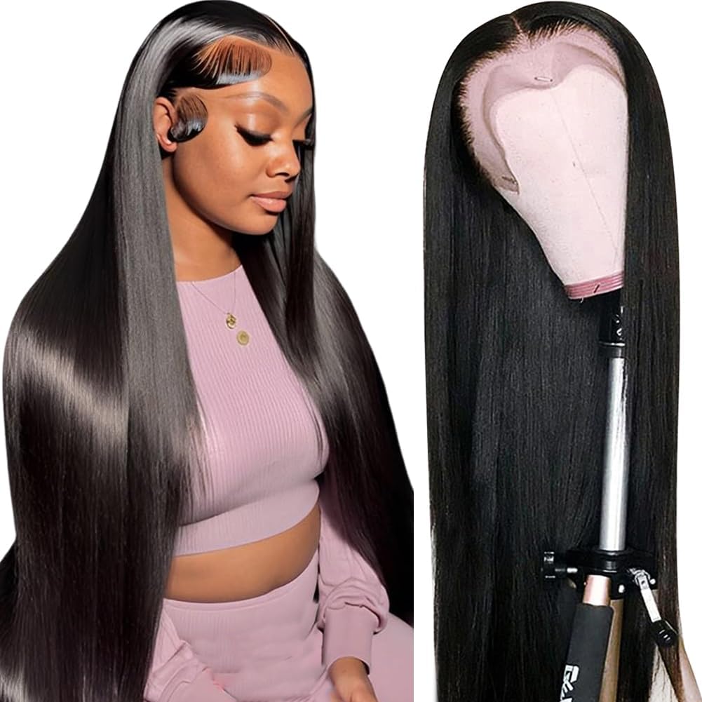 Ice Pear 13X6 Lace Front Wigs Human Hair Pre Plucked 210% Density 30 Inch Hd Straight Lace Frontal Wigs For Black Women Glueless