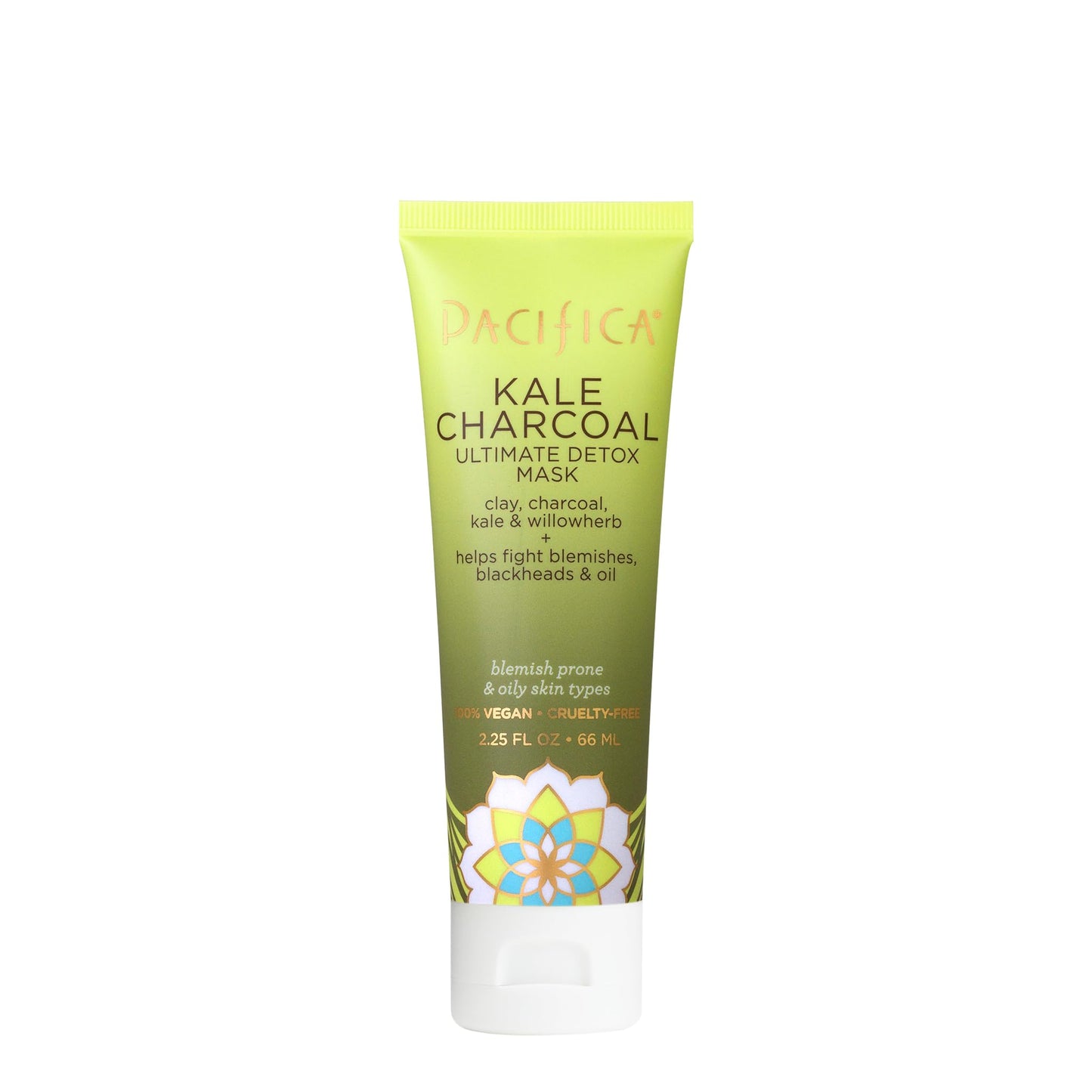 Pacifica Kale Charcoal Ultimate Detox Face Mask For All Skin Types(Vegan & Cruelty Free), Lime, 2.25 Fl.Oz