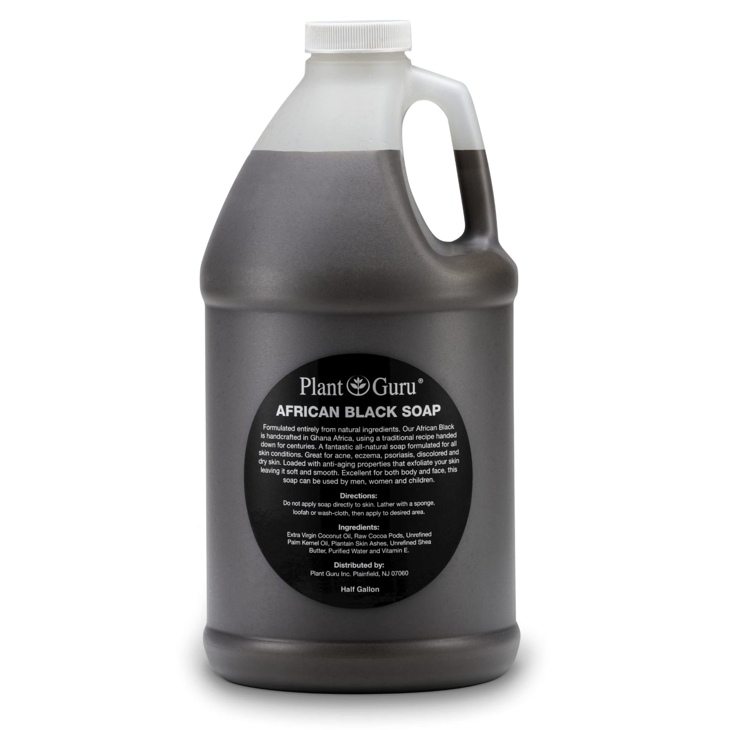 African Black Soap Liquid Half Gallon - 100% Raw Pure Natural From Ghana, Acne Treatment, Aids Against Eczema & Psoriasis, Dry S