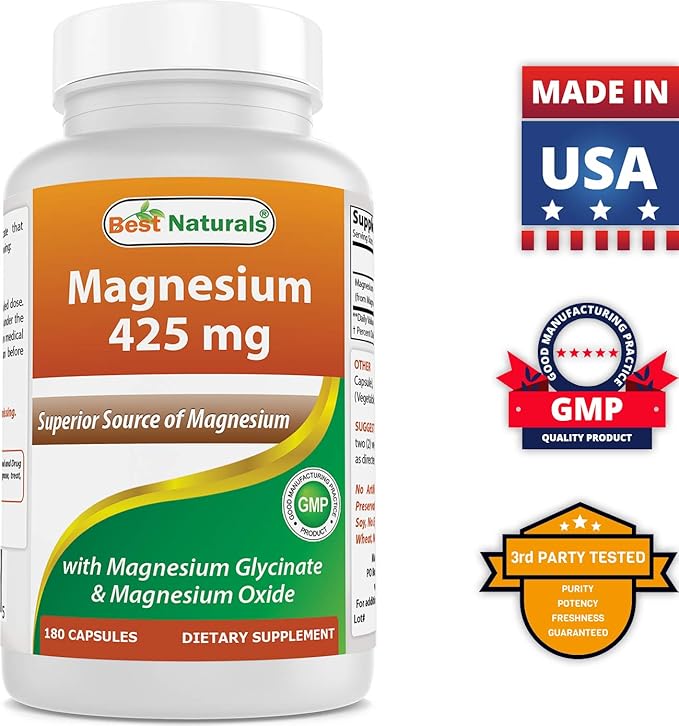 Calcium Carbonate Powder 1 Pound & Magnesium Glycinate 425 mg