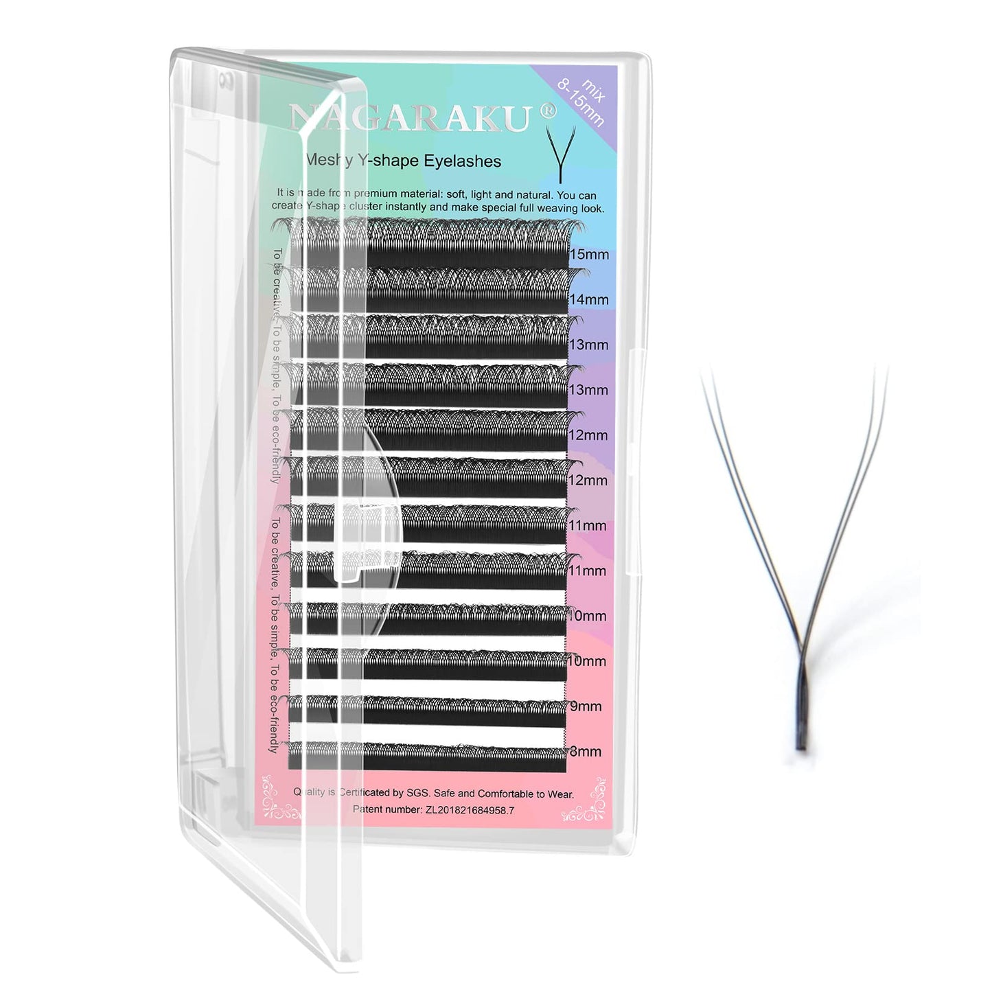Nagaraku 1 Tray Yy Eyelash Extensions Y Lash 0.05Mm D 8-15Mm Mix Tray In 1 Pack Premade 4D Easy Fan Russian Volume Cluster Faux