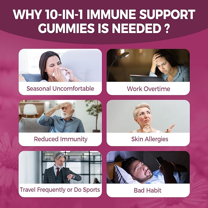 Vitamin C D3 Zinc Gummies for Adults w/Echinacea, Elderberry, Selenium, Magnesium,Vitamin D3 5000IU, Daily Immunity Booster Multivitamin Gummies, for Immunity Antioxidant Bone Energy,Vegan 2 Pack